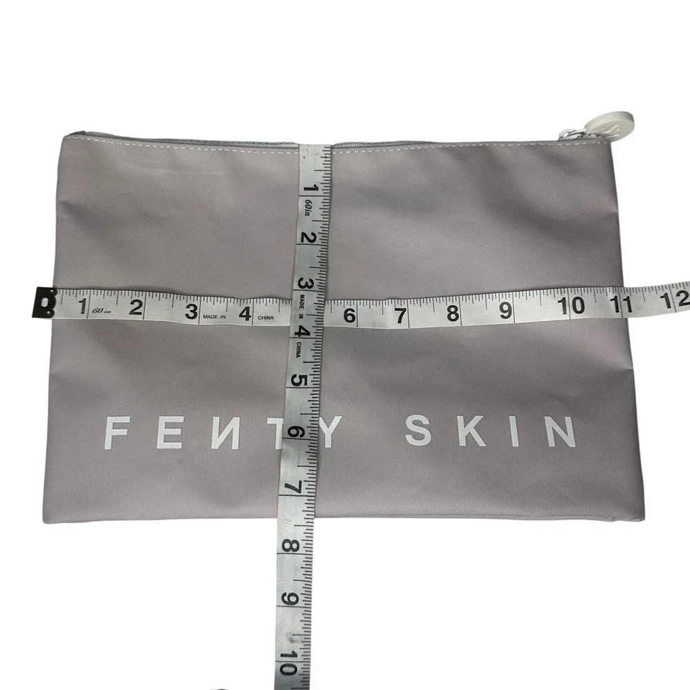 Fenty Skin Lavender Grey Makeup Bag Zippered Pouch Travel Cosmetic Case Logo